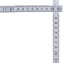 OBI Metermaßstab 1 m aus Fiberglas, weiß mit schwarzer Skala, zusammengefaltet.