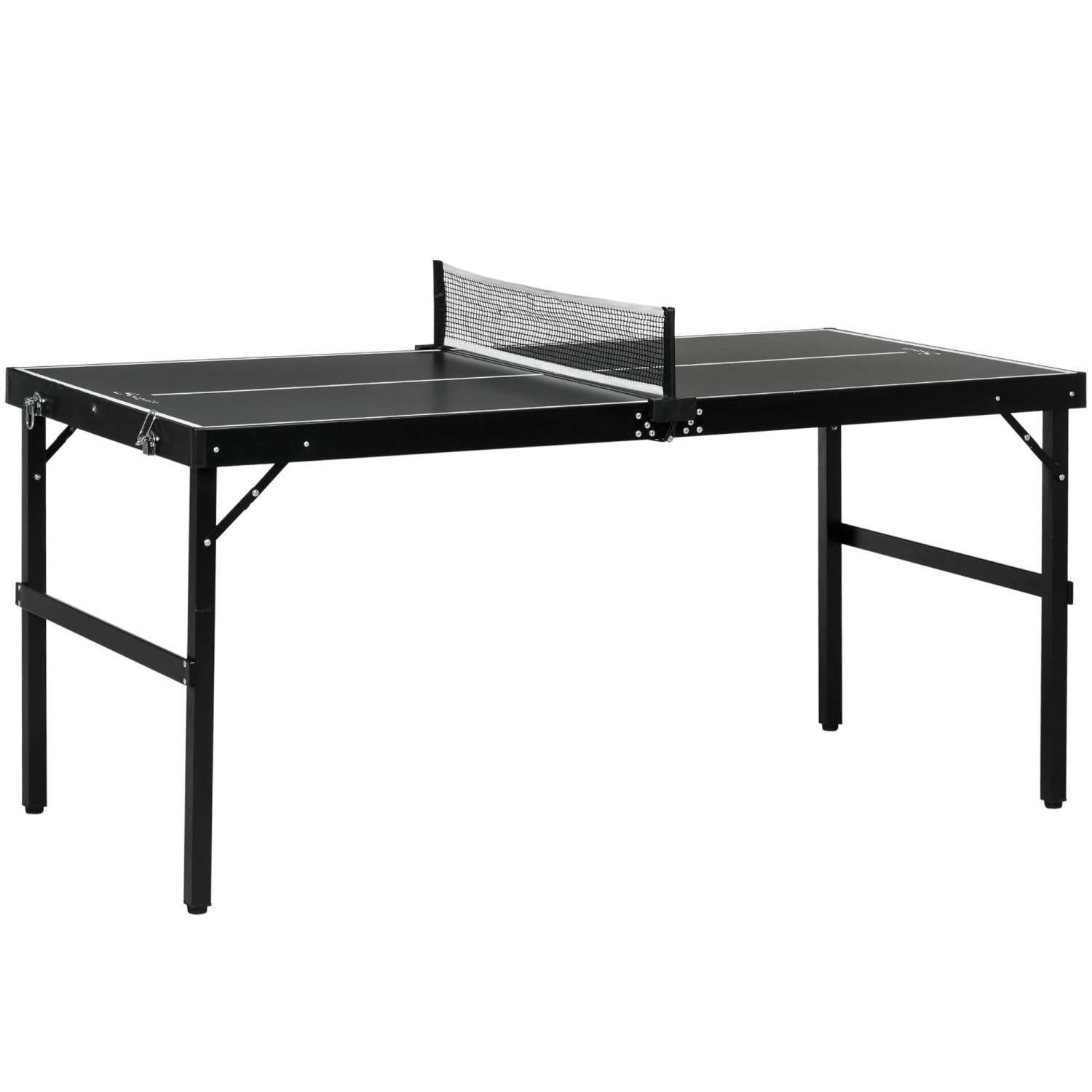 SPORTNOW Mini Tischtennisplatte Klappbar mit Tischtennisnetz Aluminium Schwarz
