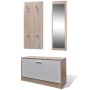 vidaXL Garderoben Flur 3-in-1 Schuhschrank Schuhkipper Spiegel 241246