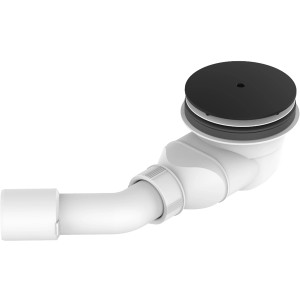 Ottofond Ablaufgarnitur Tasso 90, schwarz-matte Duschwannen-Ablaufgarnitur aus Kunststoff.