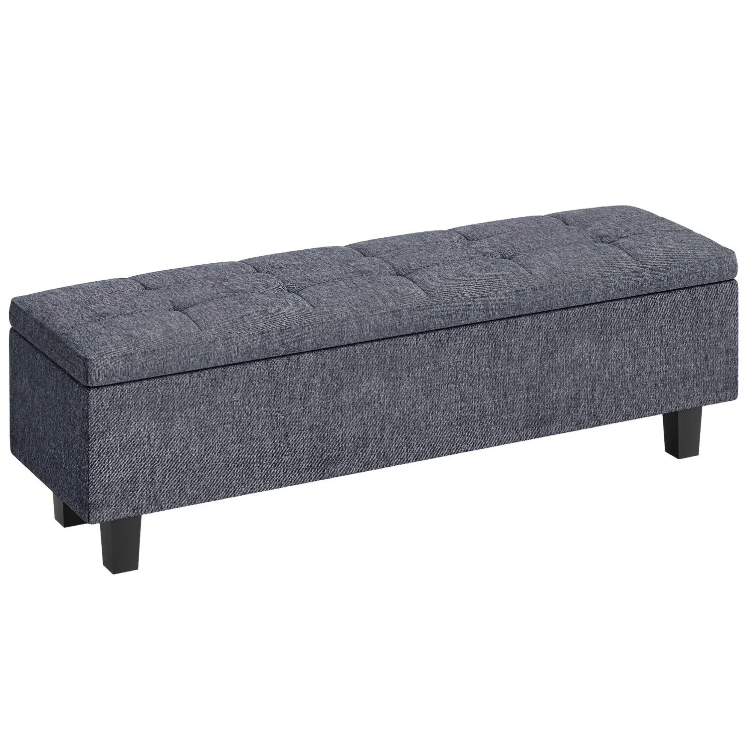 HOMCOM Sitzbank Stauraum Polsterbank Leinenoptik 138 x 40 x 45 cm Dunkelgrau