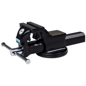 Schwarzer Küpper Profi-Schraubstock, 125 mm, aus geschmiedetem Stahl für Werkbank.