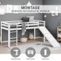 Homestyle4u Kinderbett 90x200 mit Lattenrost und Rutsche in Weiß 2254_4