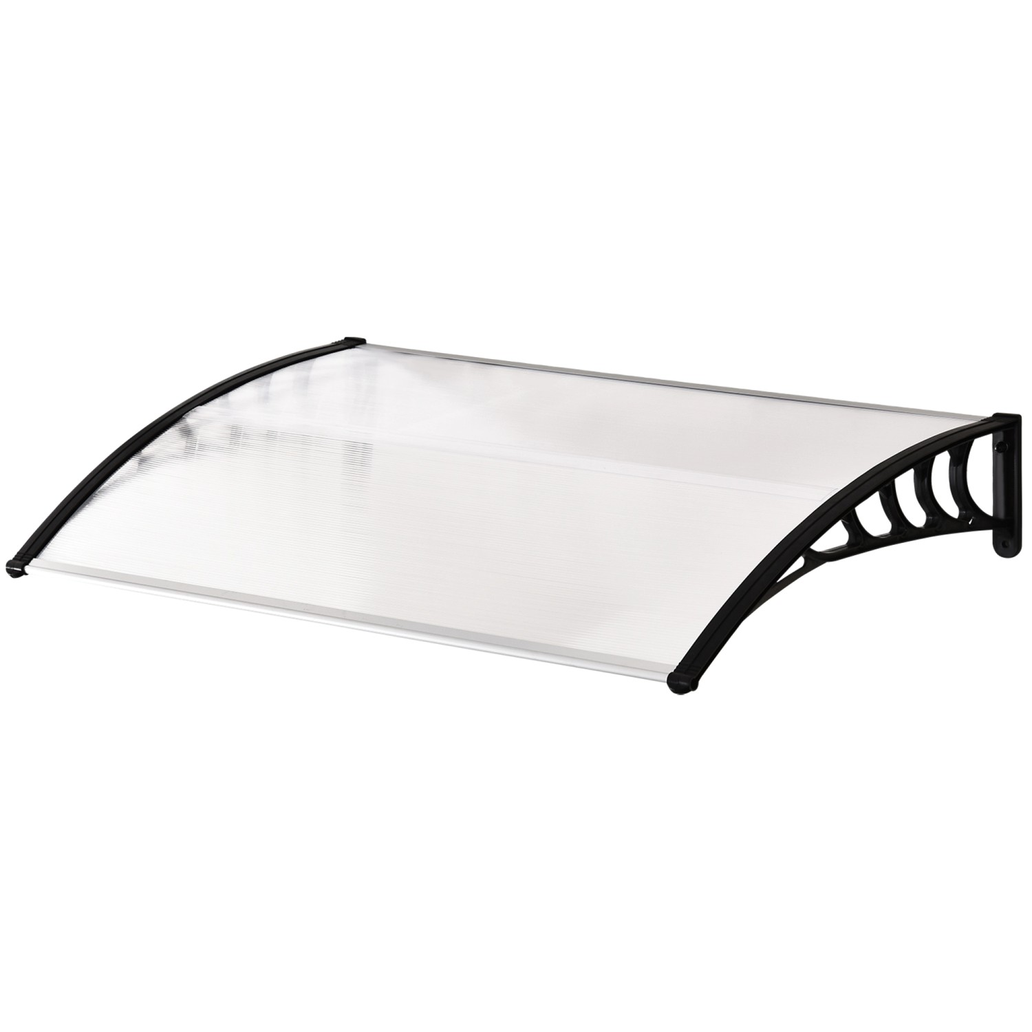 Outsunny Vordach Polycarbonat Aluminium Weiß 89L x 122B x 24H cm günstig online kaufen