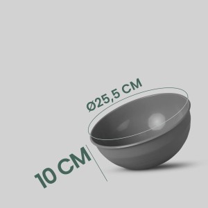 Graue ProHome Kunststoff Schüssel, 25,5x10 cm, BPA-frei. Ideal für Küche und Aufbewahrung.