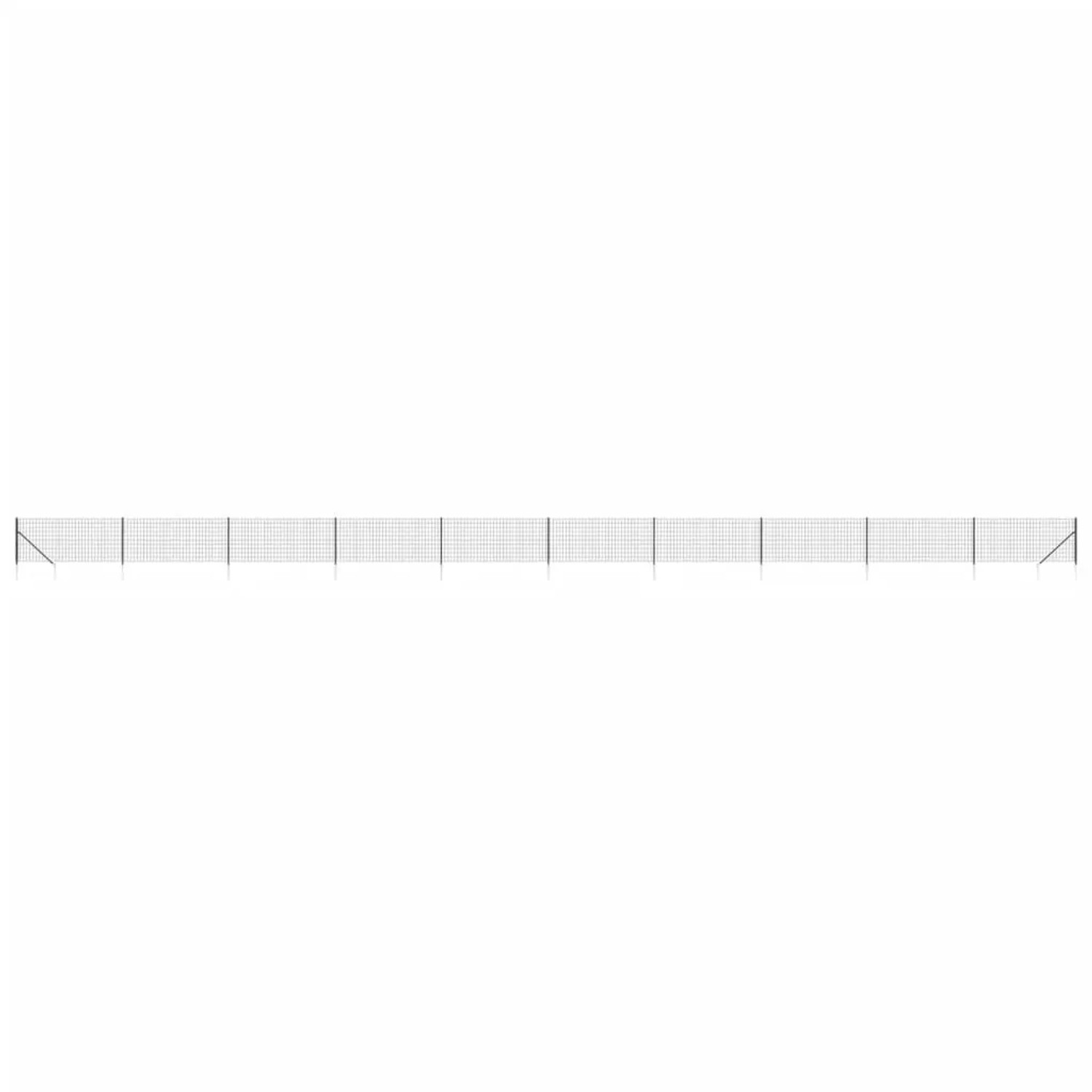 vidaXL Maschendrahtzaun mit Bodenhülsen Anthrazit 1,1x25 m 154266