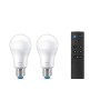2er-Set WiZ LED E27 Glühlampen mit Fernbedienung, smarte Steuerung, 8,5W, 806 lm, Weiß.