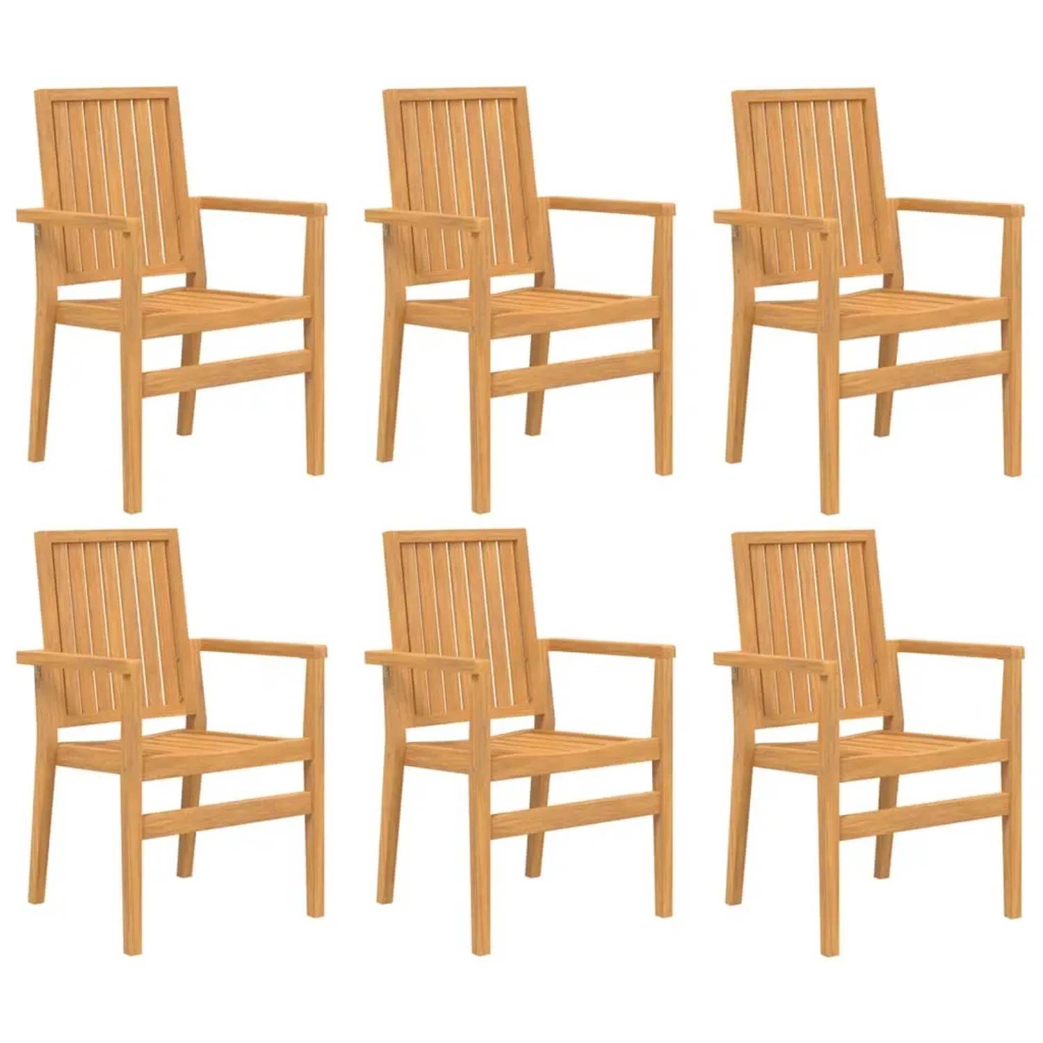 vidaXL 7-tlg. Garten-Essgruppe aus Teakholz: Tisch und 6 Stühle aus massivem Teakholz.