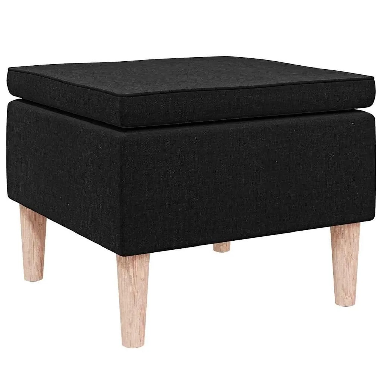 vidaXL Hocker mit Holzbeinen Schwarz Stoff 329448