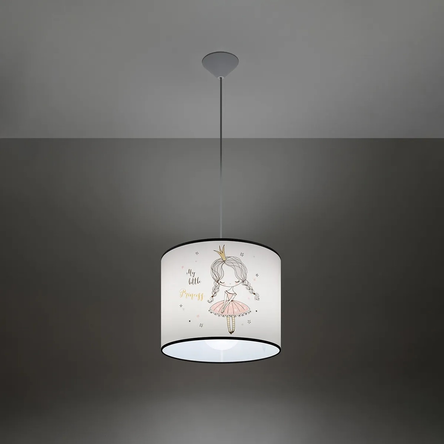 Sollux Lighting Pendelleuchte Princess 30 mit Prinzessinnenmotiv für Kinderzimmer.