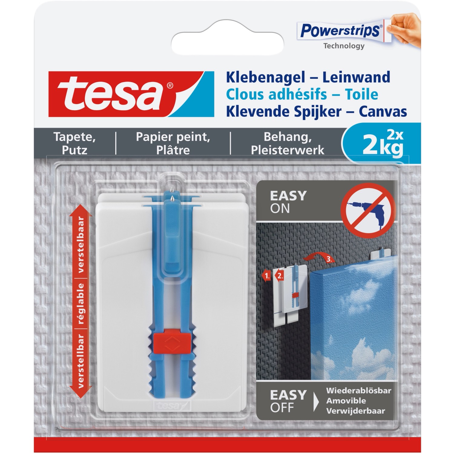 Tesa Klebenagel für Tapeten und Putz (max. 2 kg)