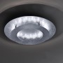 Silberne LED-Deckenleuchte Nevis von Paul Neuhaus, runde Form, warmweißes Licht.