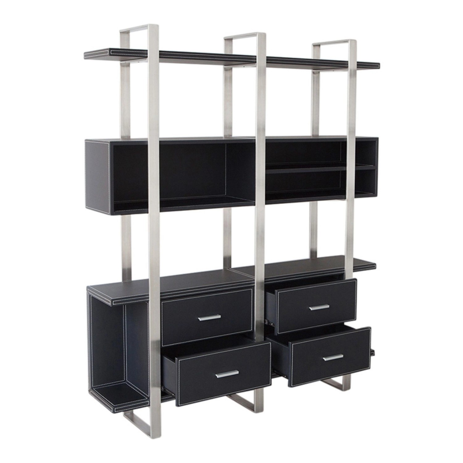 Jet-Line Aktenschrank/Regal  Brindisi in Schwarz  Bezogen mit Kunstleder 15 günstig online kaufen