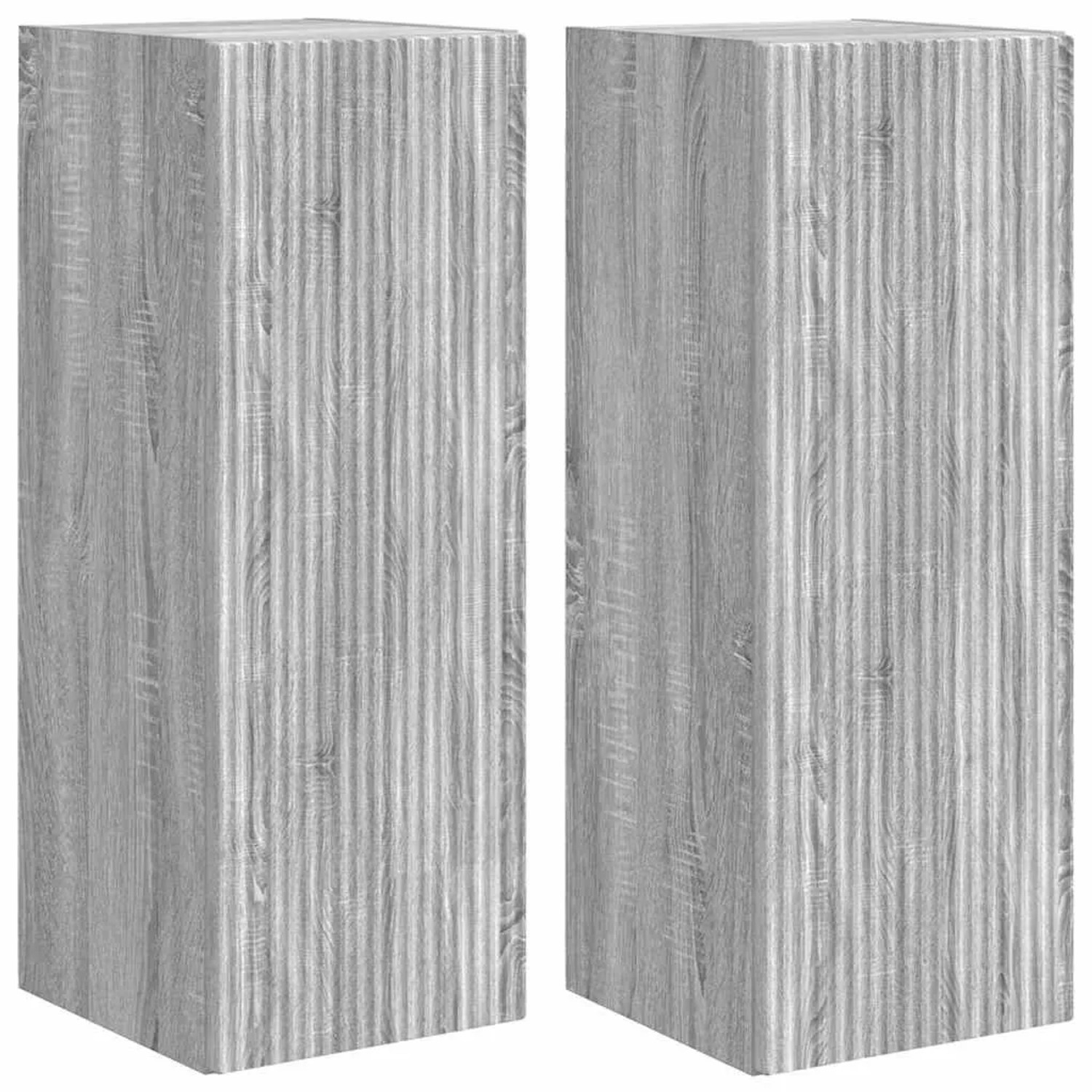 vidaXL TV-Wandschrank Wandmontiert 2 Stk Graues Sonoma 30 x 31 x 80 cm 892302