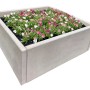 Diephaus L-Stein Ecke aus Sichtbeton, 60x100x35x5 cm, grau, bepflanzt mit Blumen.