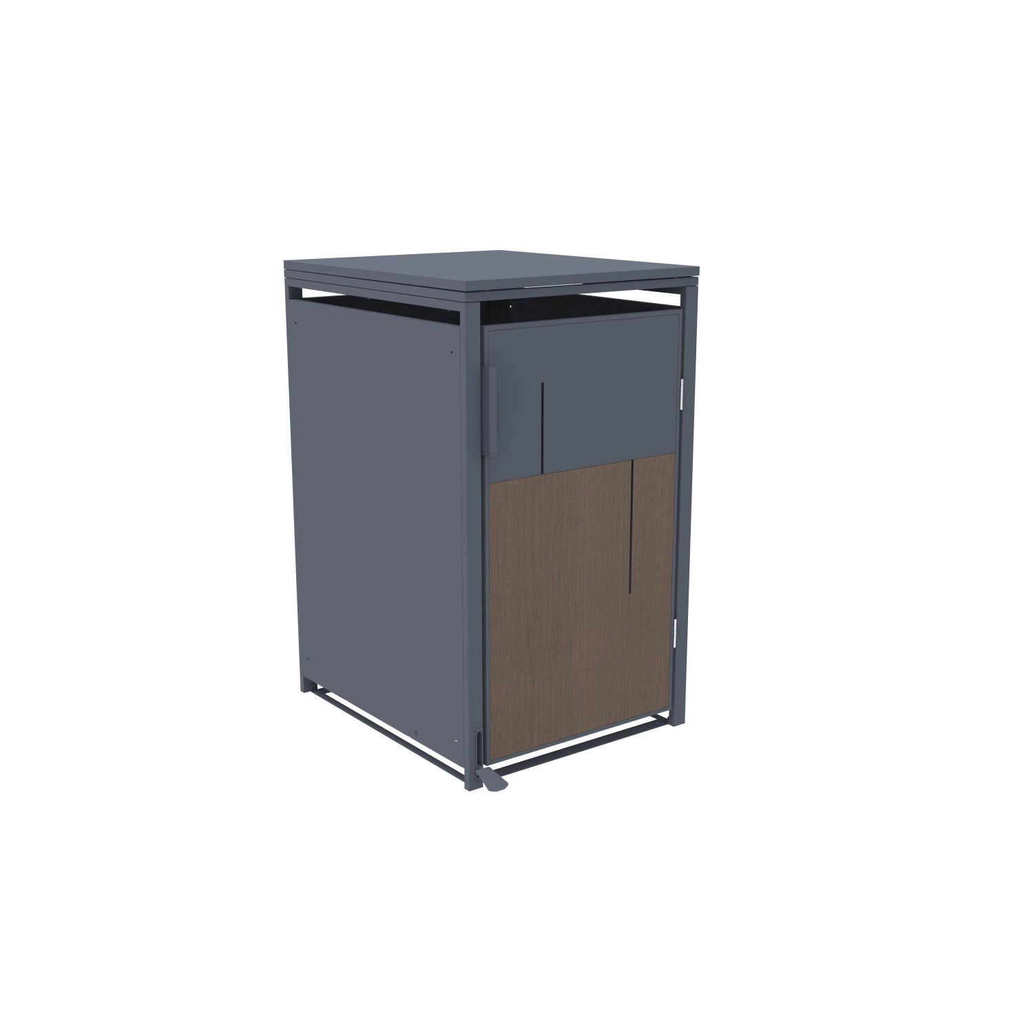 FM-SOLAR Mülltonnenbox anthrazit/Holz für 1 Mülltonne_4