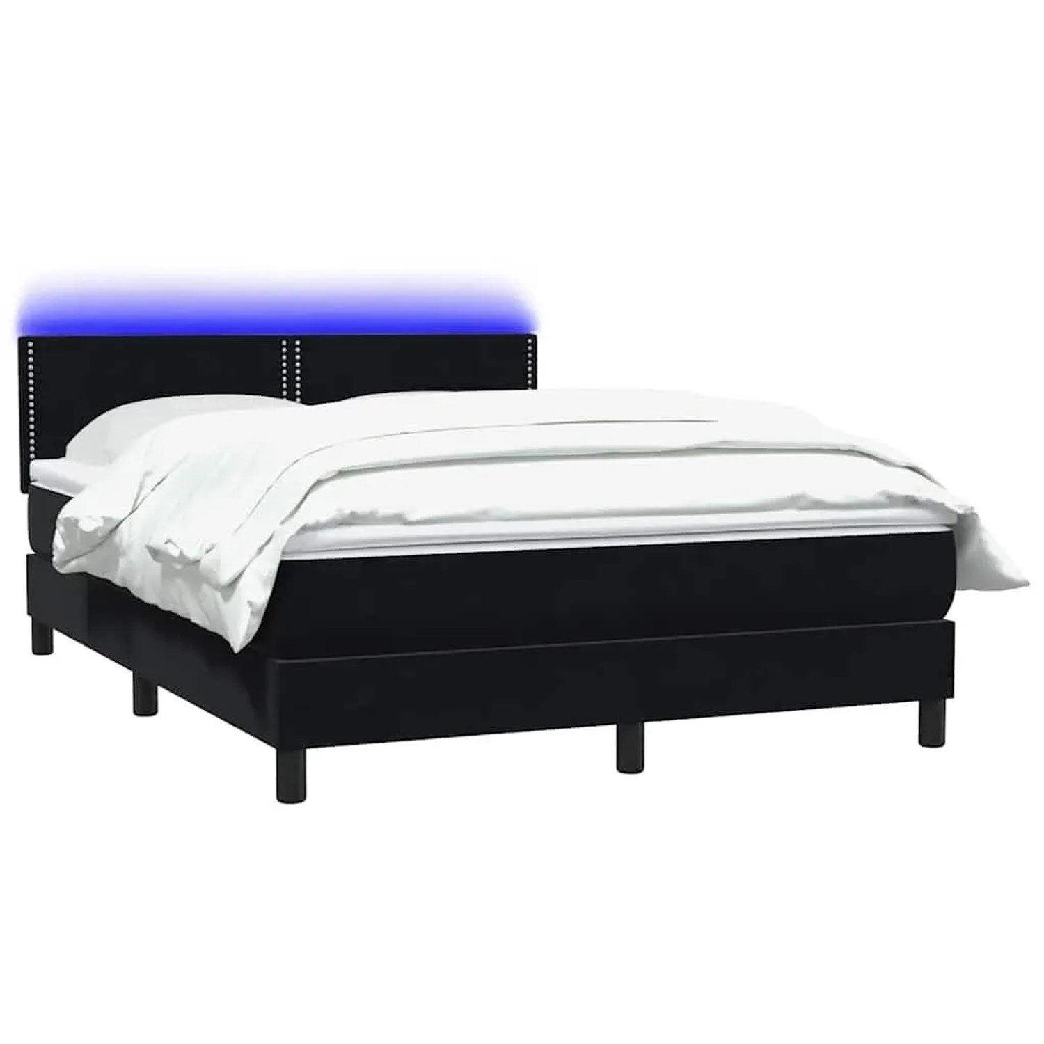 vidaXL Boxspringbett mit Matratze & LED Schwarz 140x210 cm Samt 3316787 günstig online kaufen