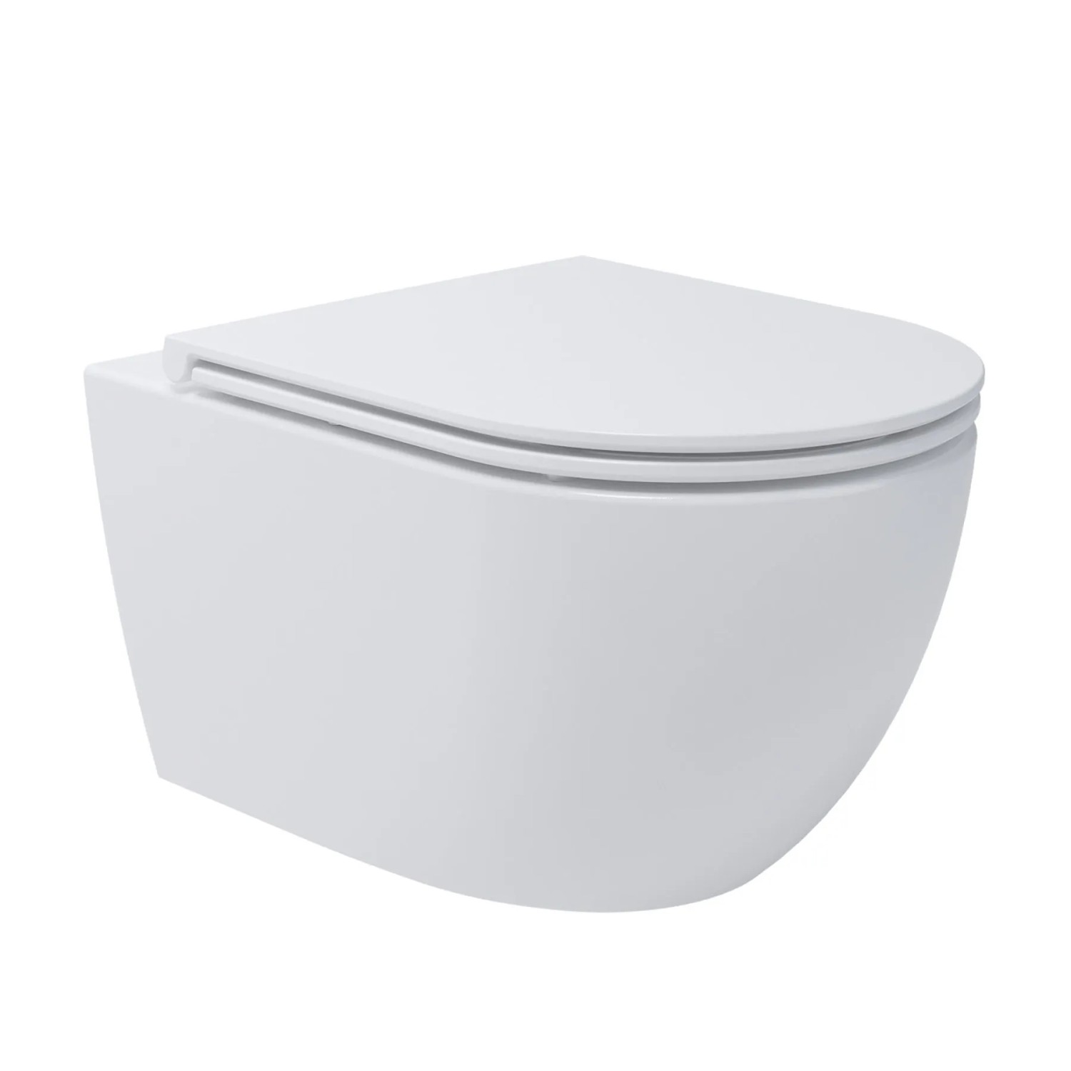 Stilform Whirlflush Hänge Wand WC Soho 3.0 Spülrandlos Tornado Spülung Weiß Glanz mit WC-Sitz Super Slim Toilette