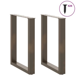 vidaXL Esstischbeine U-Form 2 Stk Naturstahl 70x72-73 cm Stahl 4013187