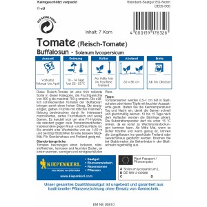 Kiepenkerl Tomatensamen Buffalosun F1-Hybride, gelb-rot marmorierte Fleisch-Tomate für hohe Erträge.