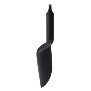 Schwarze Fiskars Handschaufel mit hohem Rand, ideal für Gartenarbeiten und zum Umtopfen.
