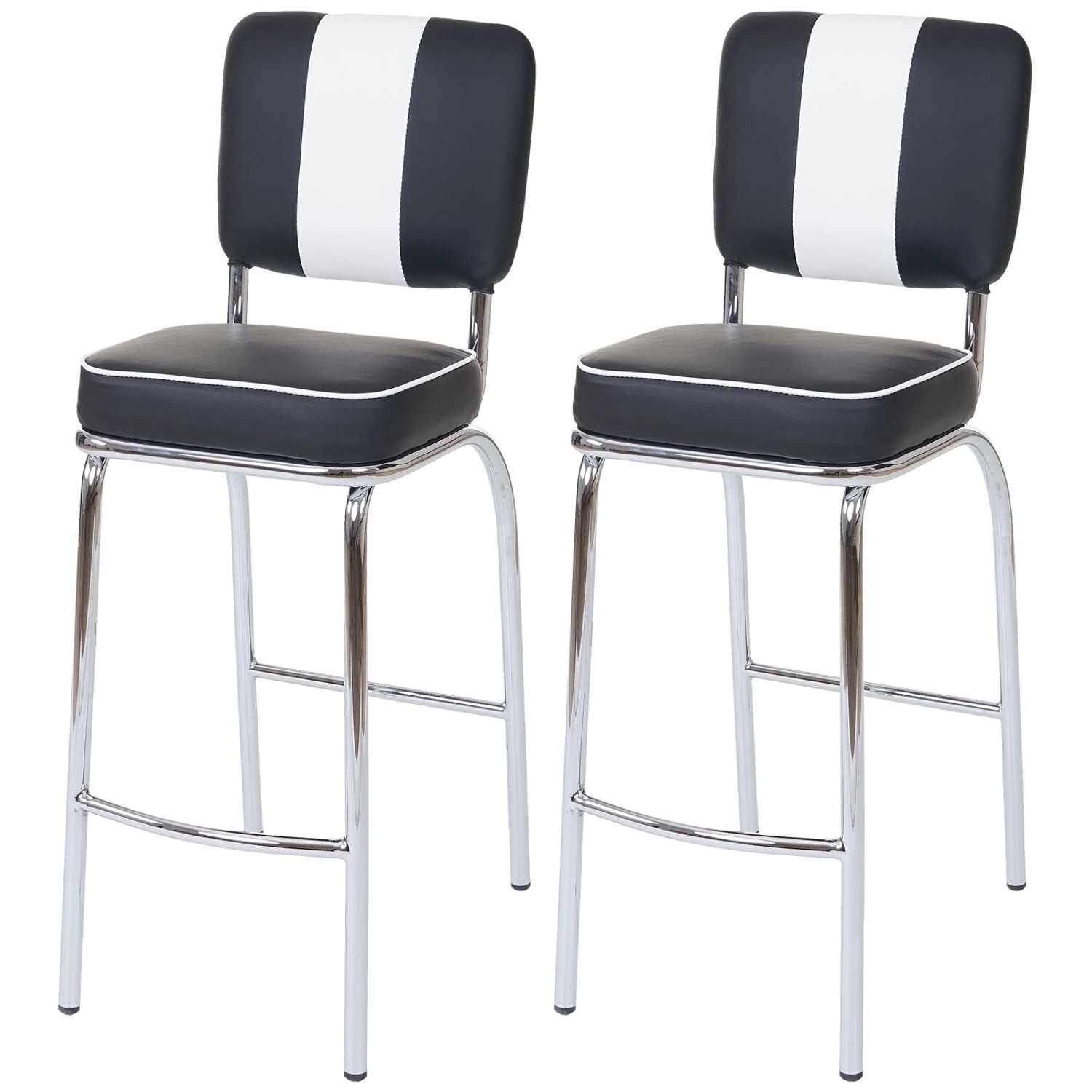 PROREGAL 2er-Set Barhocker Diner Sitzhöhe 70cm Retro 50Er Jahre Design Kuns günstig online kaufen