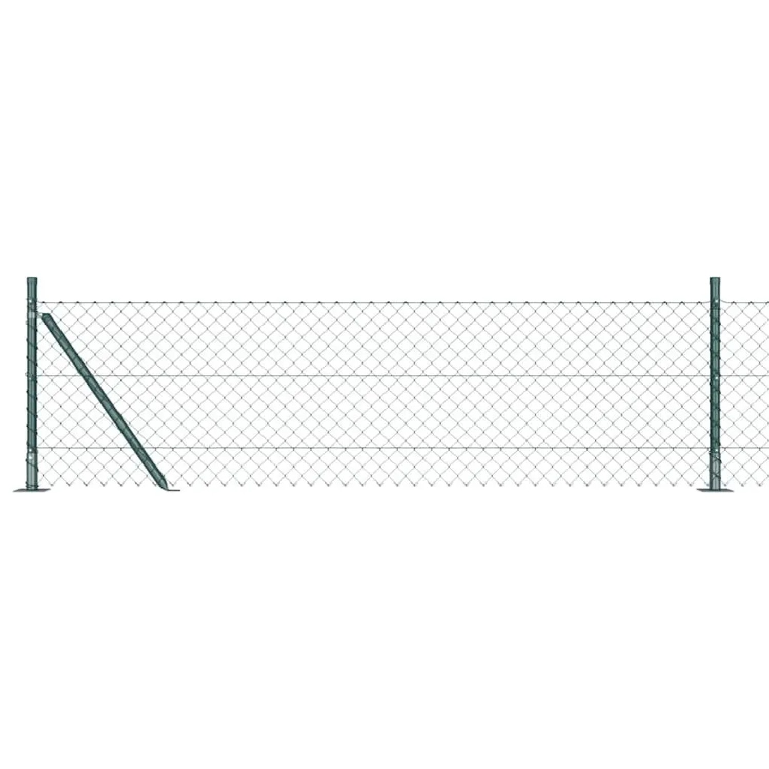 vidaXL Zaunpfosten Grün 25 x 0,4 m 40 x 40 mm Maschen Stahl und PVC 3351242 günstig online kaufen
