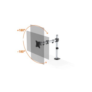 Durable Monitorhalterung SELECT für 1 Monitor, silberfarben, drehbar, für Bürobedarf.