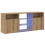 vidaXL TV-Schrank mit LED-Leuchten Artisan-Eiche 120x30x50 cm 856352