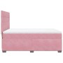 Rosa vidaXL Boxspringbett (160x200 cm) mit Matratze und Kopfteil aus Samt.