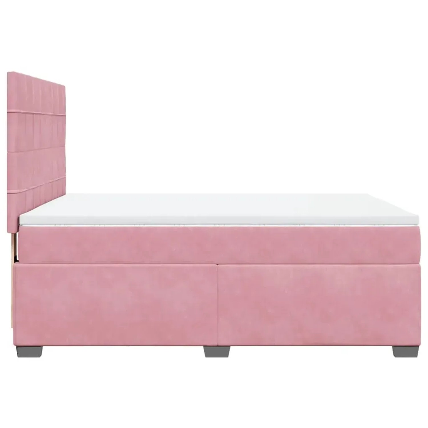 Rosa vidaXL Boxspringbett (160x200 cm) mit Matratze und Kopfteil aus Samt.