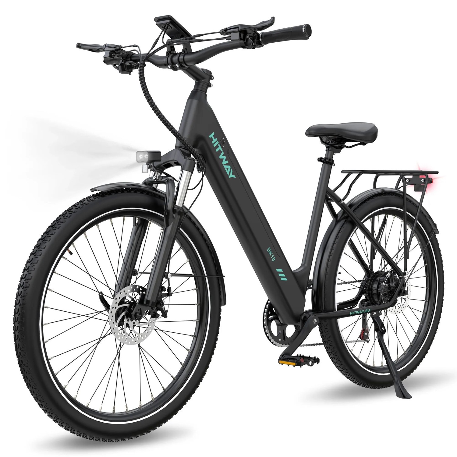 HITWAY E-Bike BK18S 27,5 Zoll 13 Ah Akku Reichweite 60-100KM 250W 7-Gang APP NFC