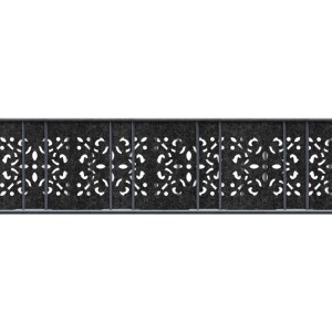 zaunzu Sichtschutz Vlies Ornament, schwarzgrau, 2,6m für Doppelstabmattenzaun.