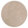 Runder sandfarbener Kurzflor-Teppich HUARTE, Ø 80 cm. Weich, flauschig und maschinenwaschbar.