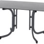 Rechteckiger, anthrazitfarbener Siena Garden Klapptisch Sola, 90x140 cm, ideal für Balkon und Garten.