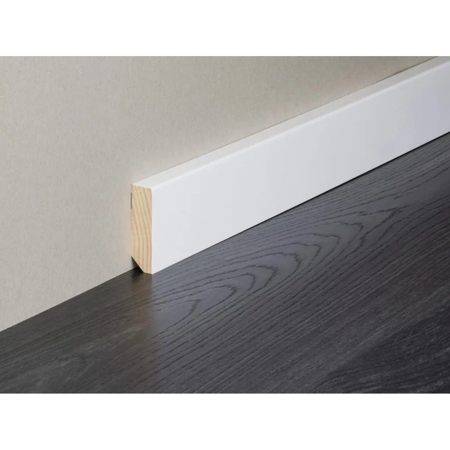 PROFI Sockelleiste Topline Massivholzkern Gletscherweiß Dekor