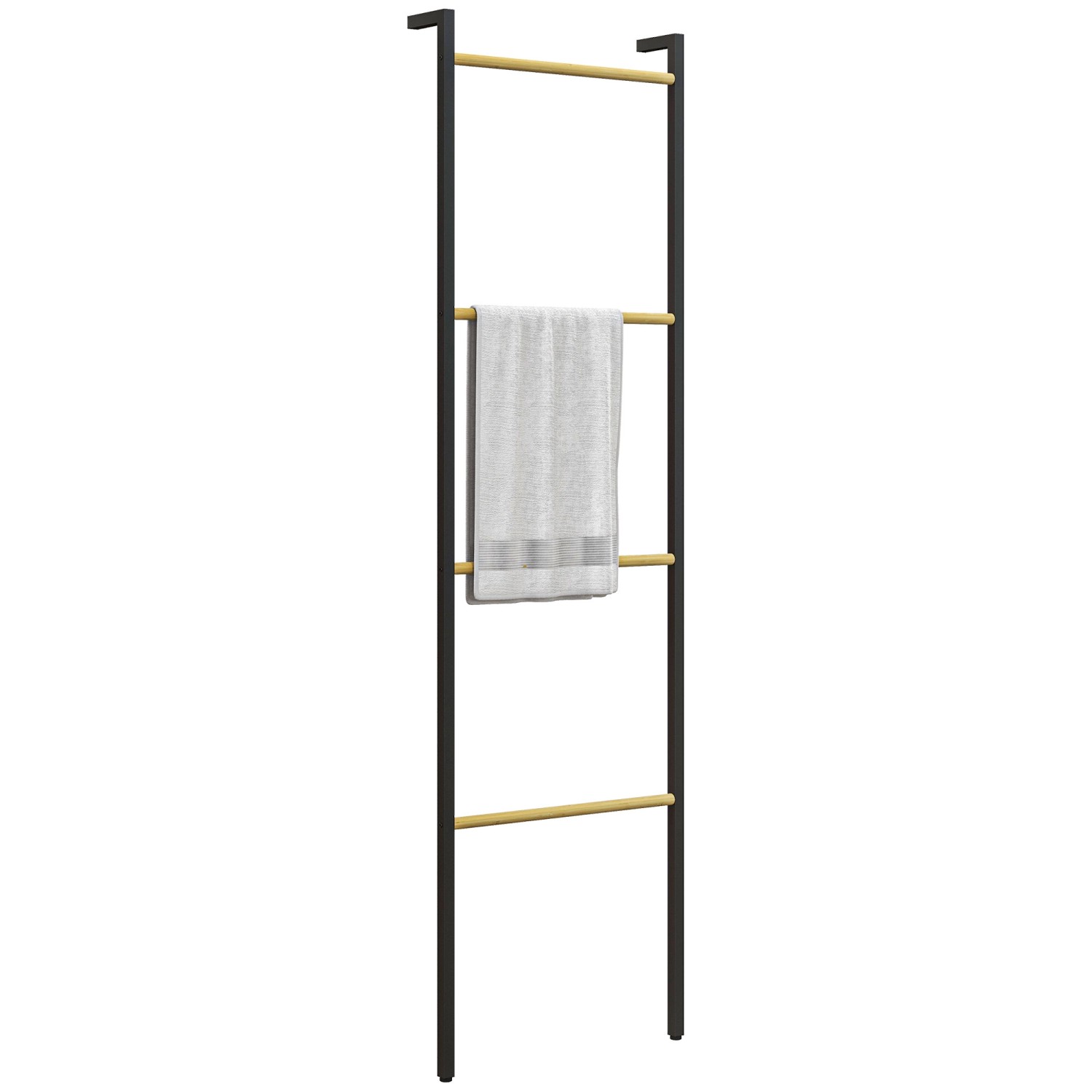 HOMCOM Handtuchleiter 49 x 167,5 cm mit 4 Stangen Schwarz günstig online kaufen