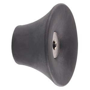 Schwarzer Wagner Wandhaken Hooks4home Tulip, Ø 50 mm, aus Elastomer und Stahl.