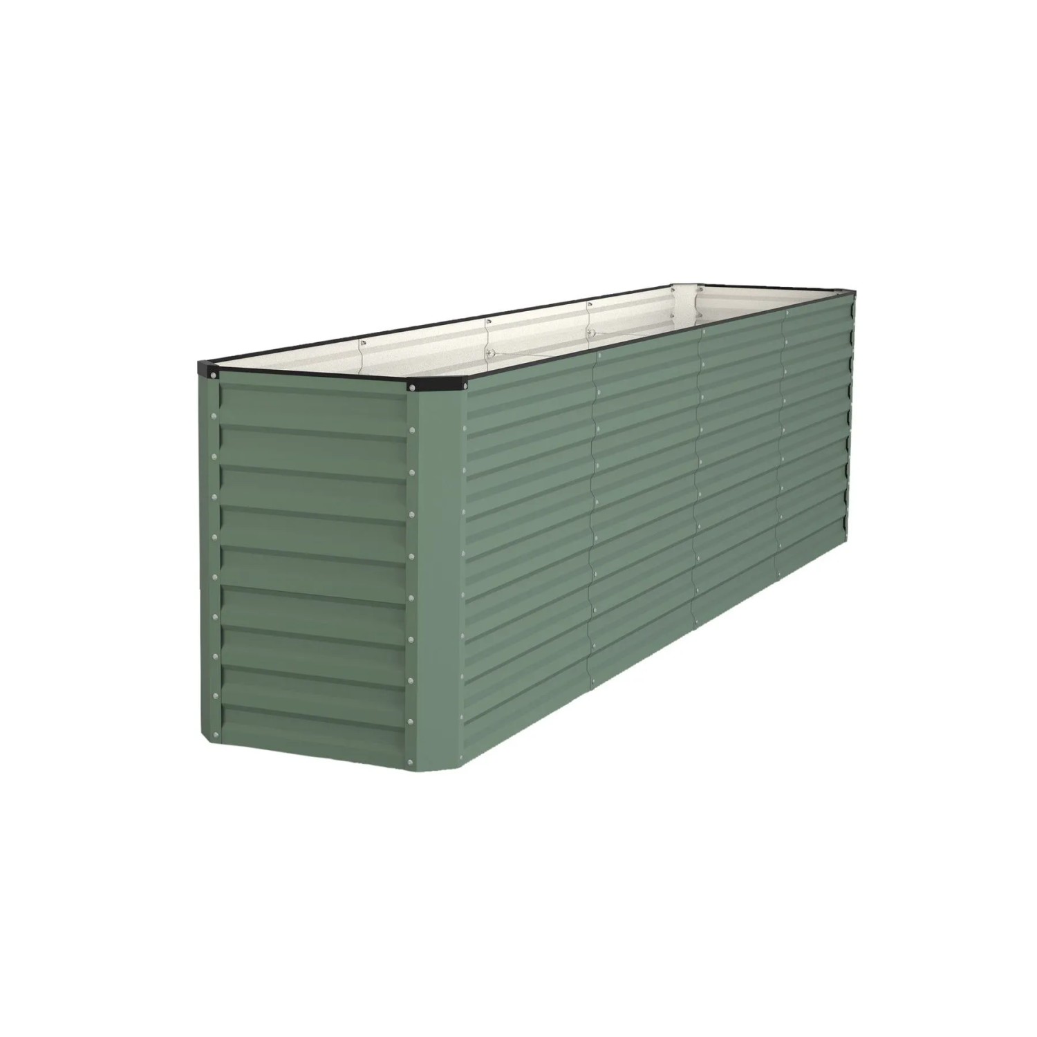 VidaAtHome.de RIVARO Select Hochbeet 70 x 345 x 90 cm Waldgrün mit Silber