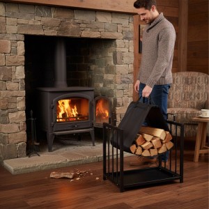 Relaxdays Kaminholzständer Stahl Schwarz Mit Tragetasche 50 cm x 51 cm x 37 cm 3,5 kg