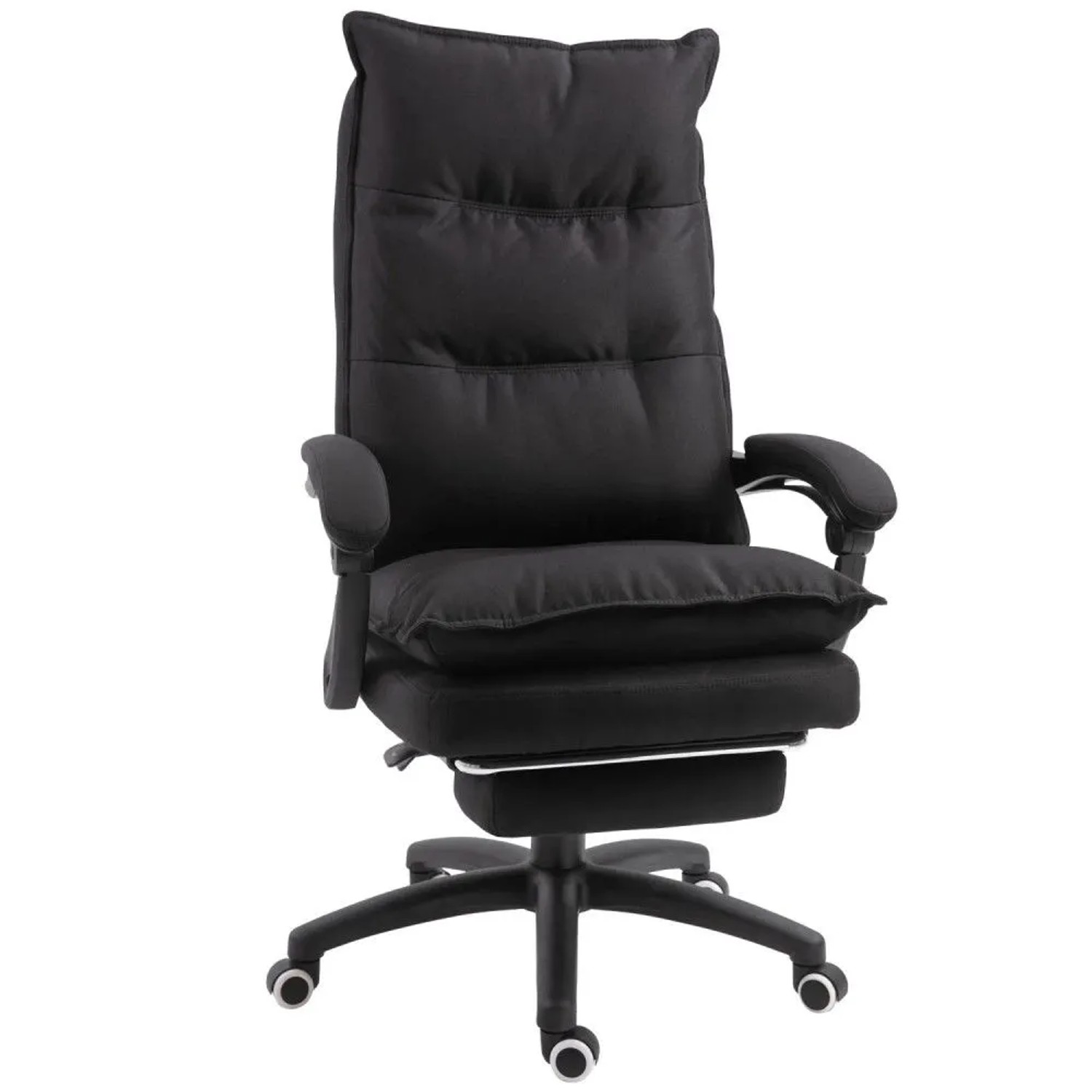 Vinsetto Schreibtischstuhl Chefsessel mit Liegefunktion, höhenverstellbarer Computerstuhl (Bürostuhl, 1 St), für Büro, Schwarz