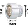 Verchromte Hahnverlängerung aus Messing, 24,1 mm x 26,4 mm, 15 mm Verlängerung für Gewindefittings.