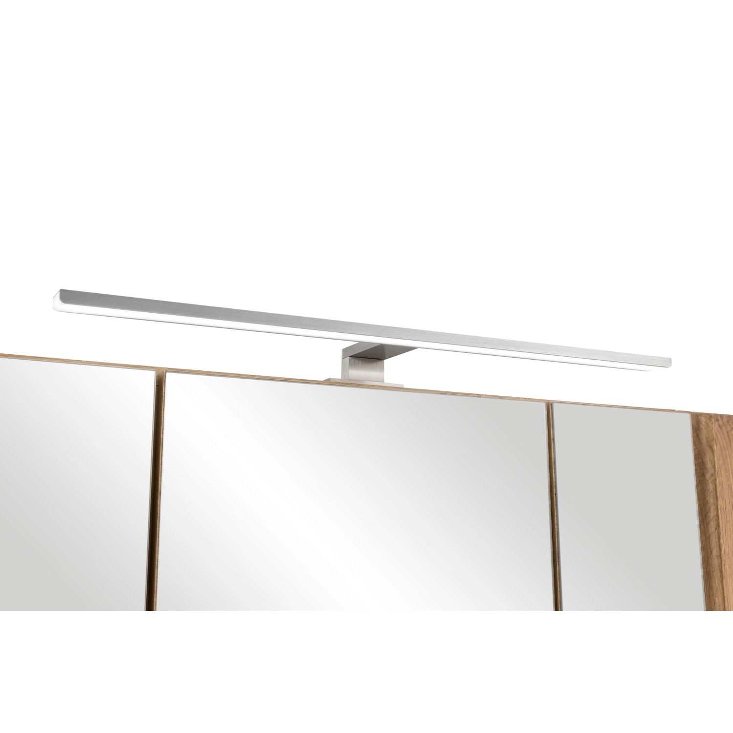 Held Möbel Ancona Spiegelschrank 105 cm in Wotaneiche mit LED-Aufsatzleuchte.