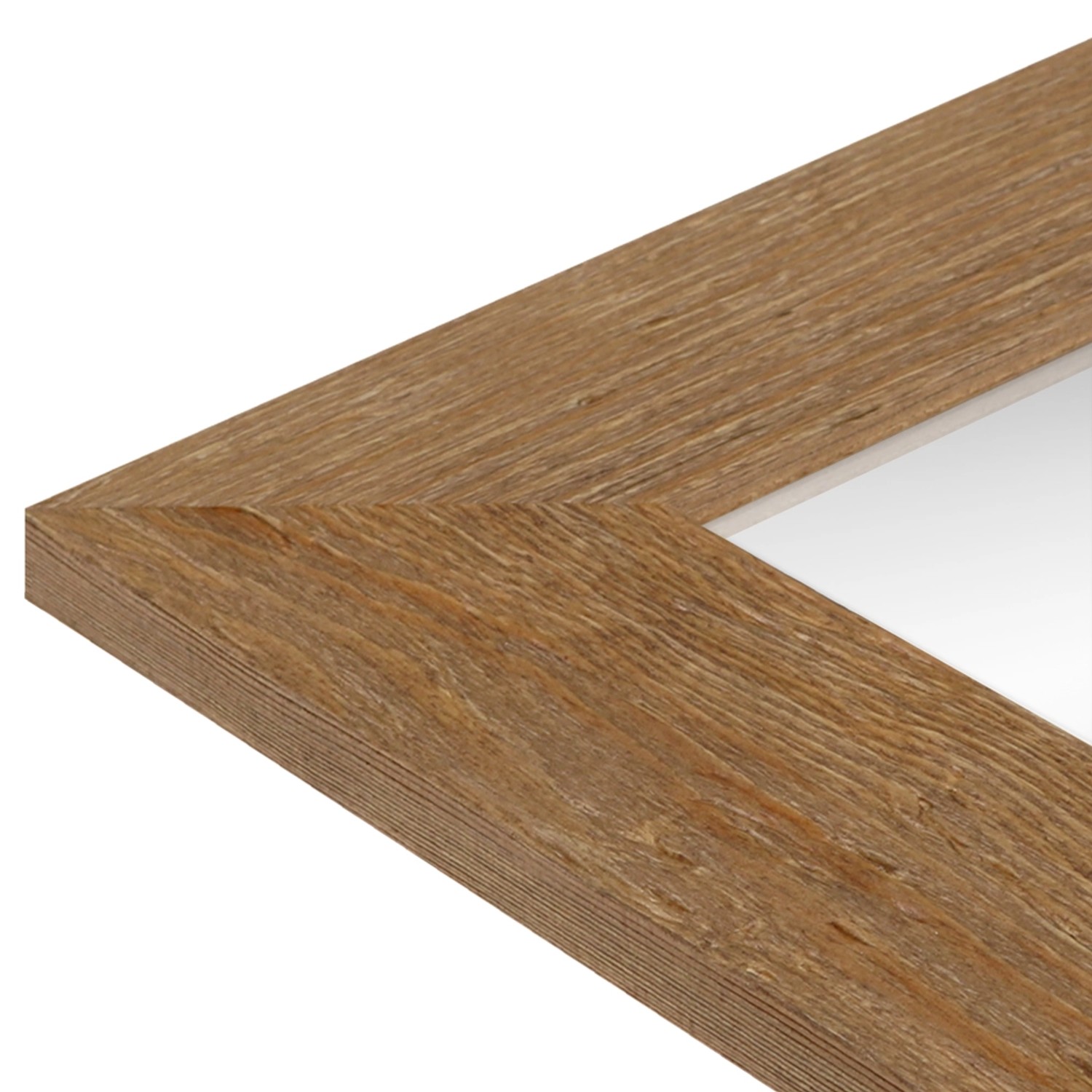 Detailansicht: Wandspiegel H780 in Eiche-Optik, Holzrahmen, modern, 50x70 cm.