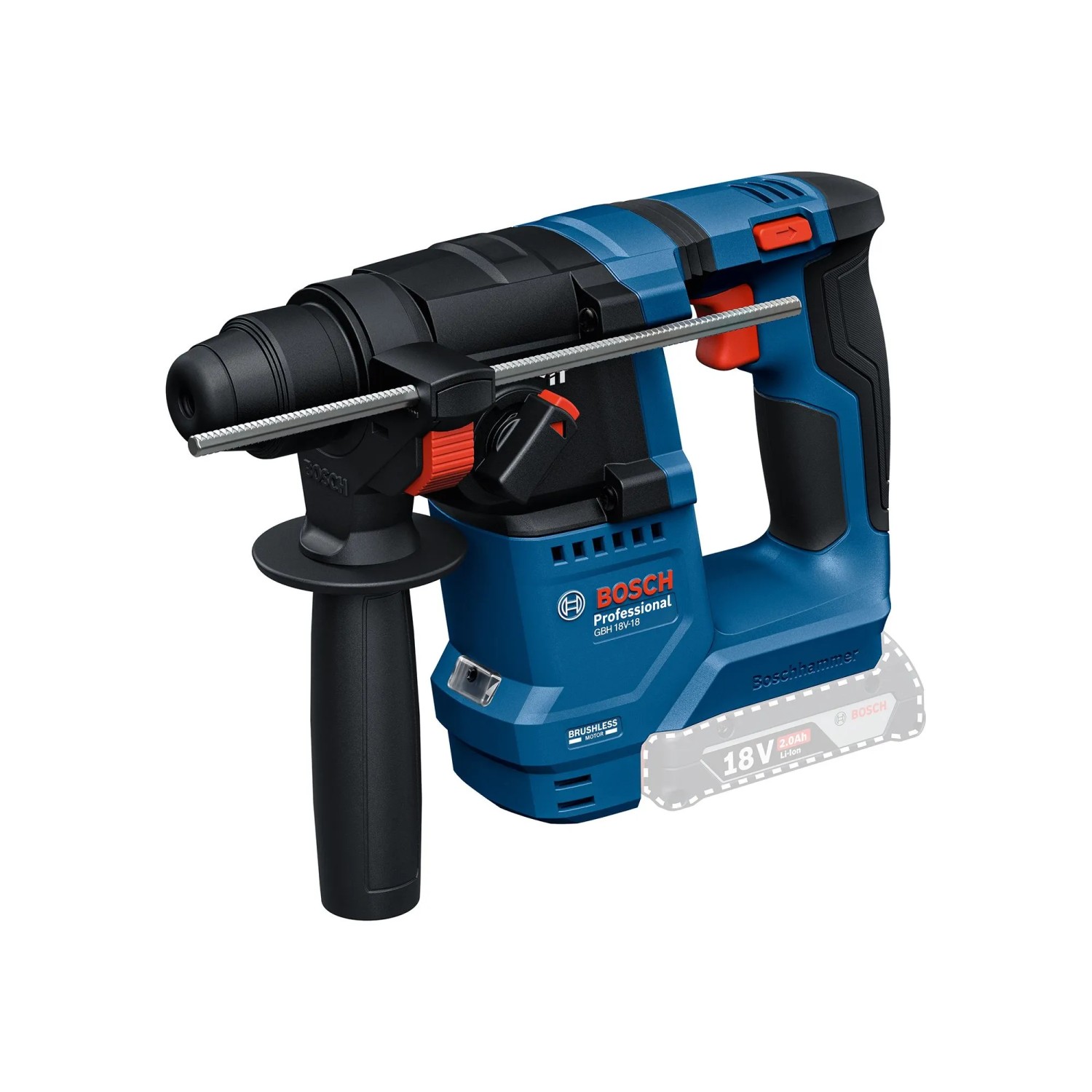 Bosch Professional Akku-Bohrhammer GBH 18V-18, Teil des 18V 3er-Kits.