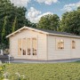 Palmako Irene Holz-Gartenhaus, naturbelassen, 450x550cm, mit Satteldach. Ideal als Gerätehaus oder Gartenpavillon.