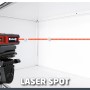Einhell TC-LL 1 Lasernivelliergerät mit rotem Laserstrahl auf Stativ für präzise Messungen.