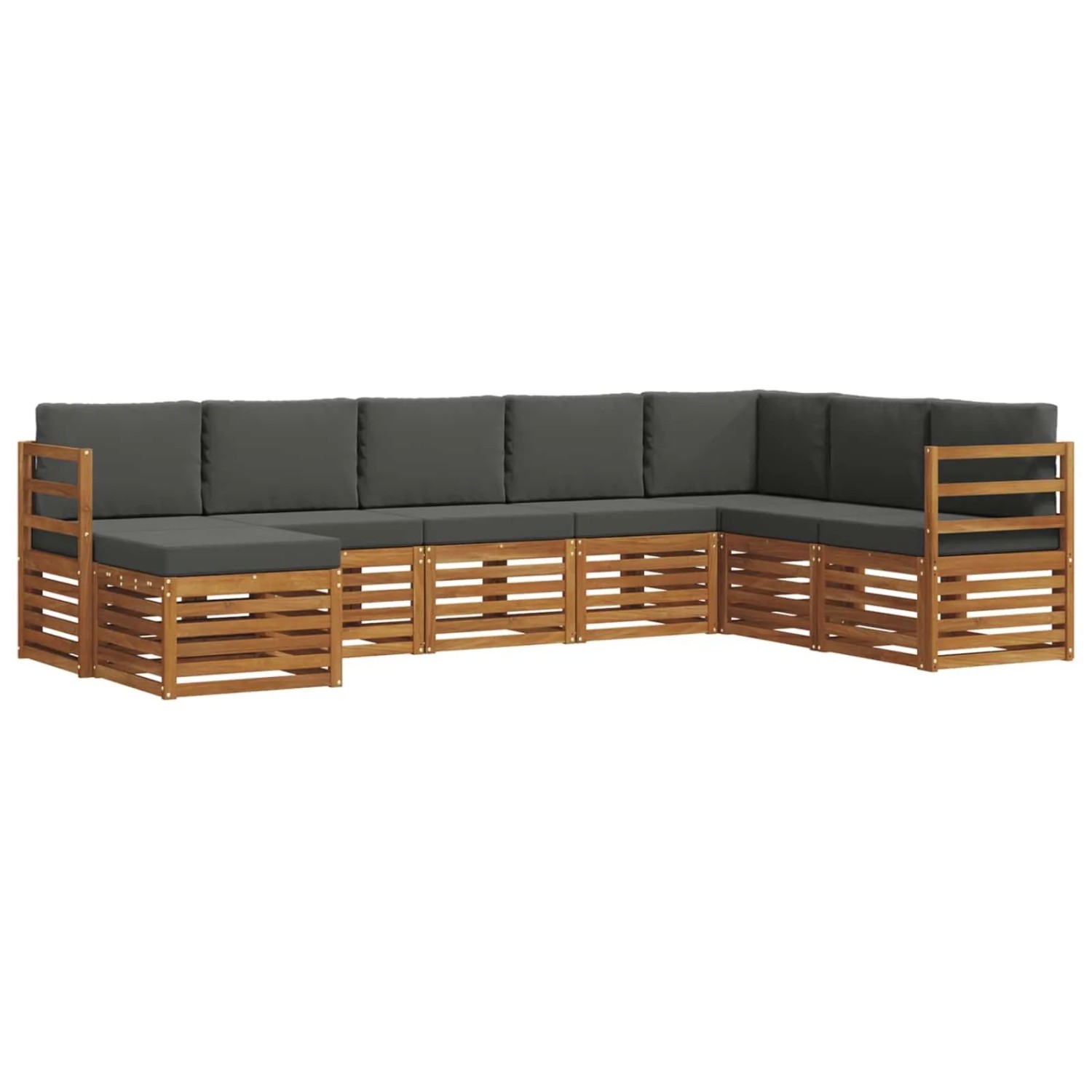 vidaXL Sofagarnituren 8 Tlg Natur und Anthrazit Massivholz Akazie 3375272