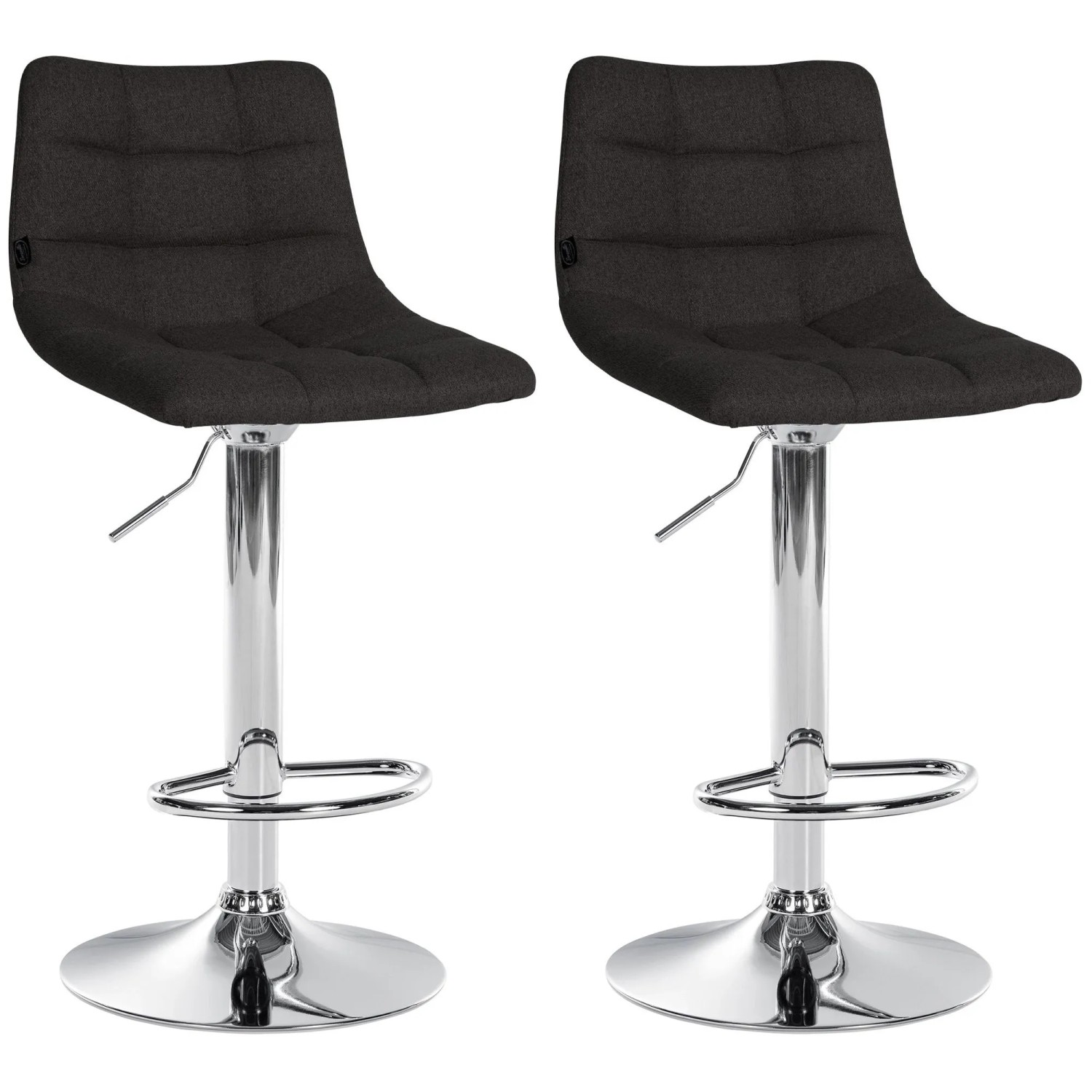CLP 2er Set Barhocker Jerry Stoff Schwarz/Chrom