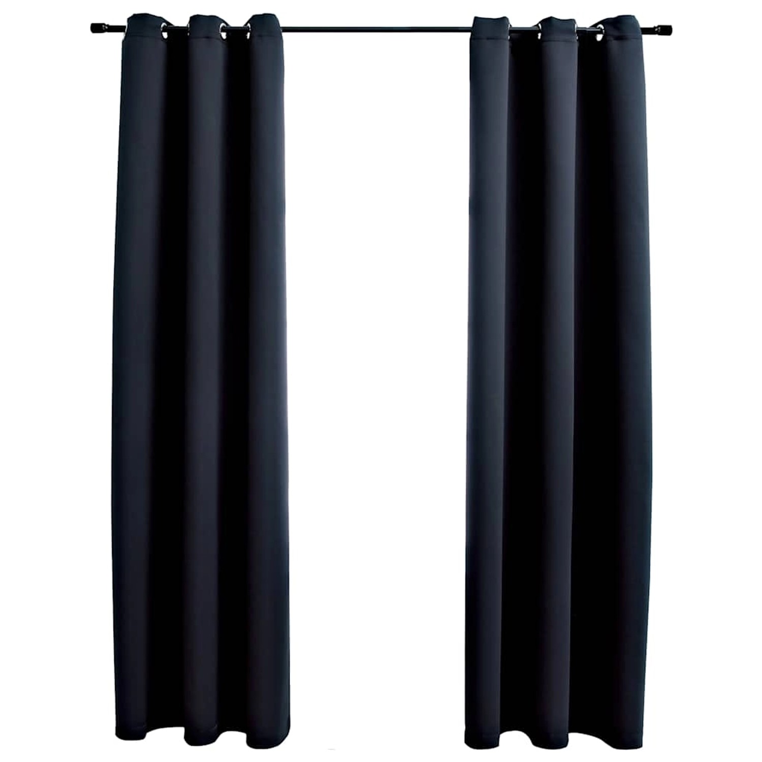 vidaXL Verdunkelungsvorhänge mit Ringen 2 Stk Schwarz 97x213 cm Stoff 13483 günstig online kaufen